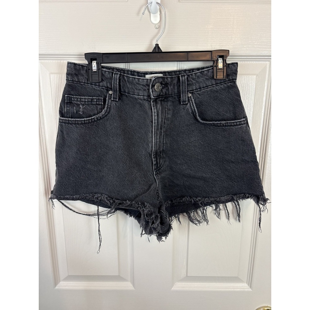 Cotton On Original Cut Off Short Womens 28 Black Excellent Frayed Hem Denim